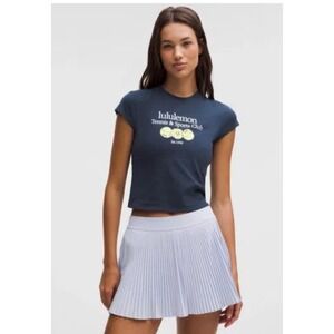 Lululemon Sz Lge Organic Cotton Graphic Baby Tee Tennis Sports Club CLBL LW3JCYS